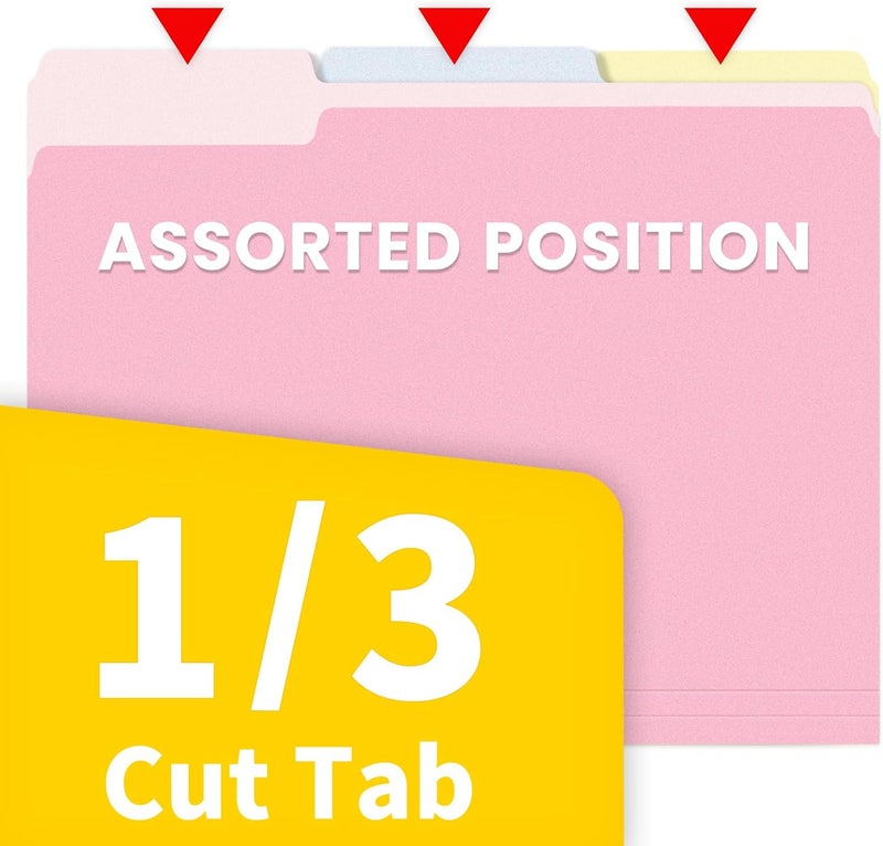 SUNEE File Folders, 18 Pack Manilla Folders 8.5 x 11, Colored Folder Office Organization Home School Folders for Documents Files Paper, 6 Bright Colors - Image 3